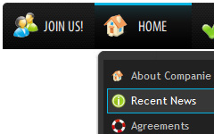 Web 2 0 Side Menu multi level drop down menu image