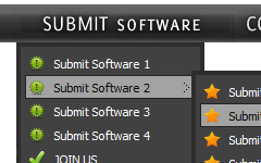 Navigarion Button Expanded Menu javascript dynamic vertical fold out menu